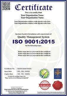 ISO 9001:2015 Kalite Yönetim Sistemi